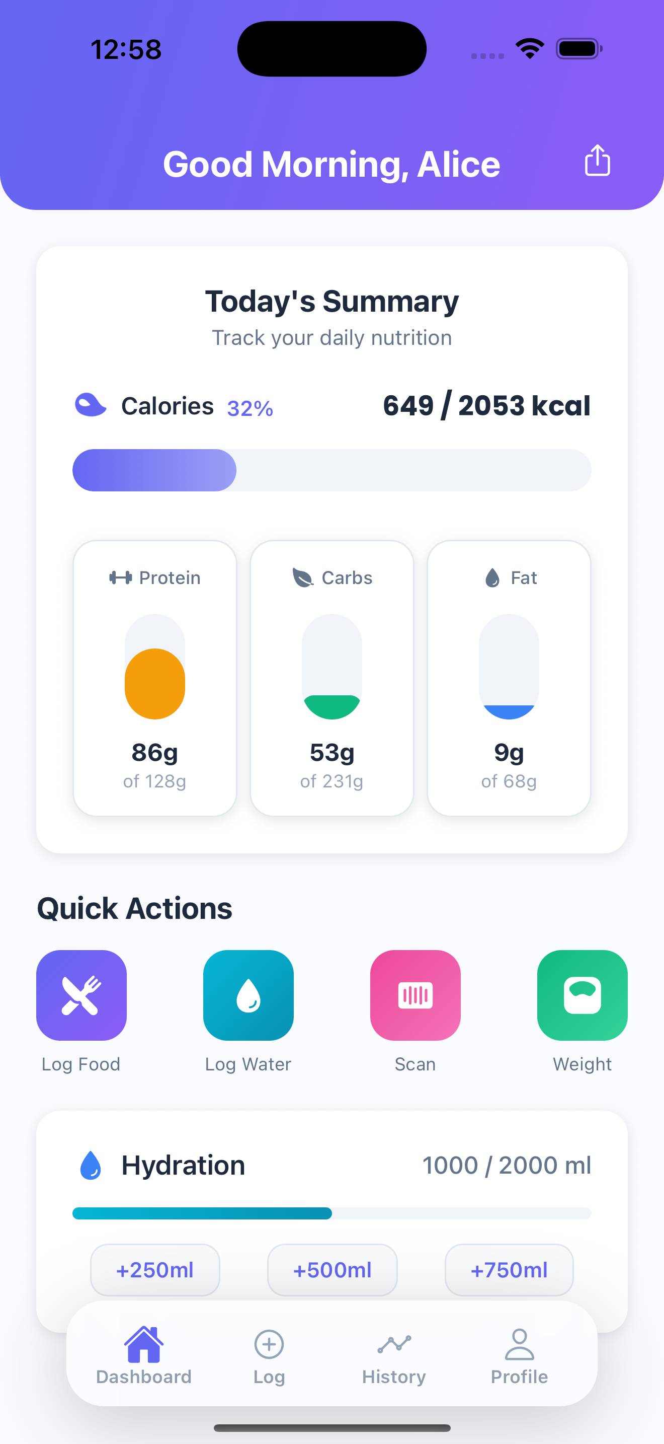 Nourish App Screenshot
